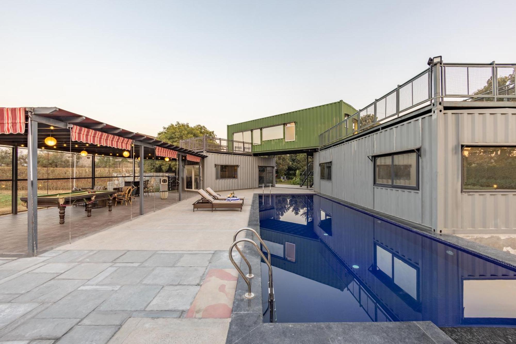 Elivaas Hidden Oasis 4Bhk With Pool, Mud House & Container House Villa Dhauj Buitenkant foto