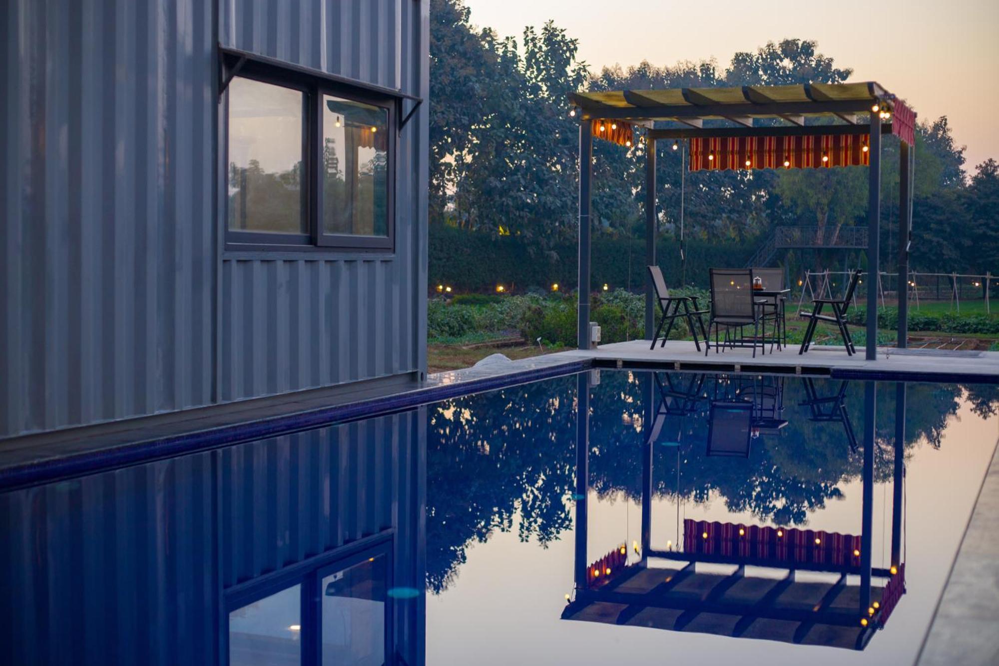 Elivaas Hidden Oasis 4Bhk With Pool, Mud House & Container House Villa Dhauj Buitenkant foto