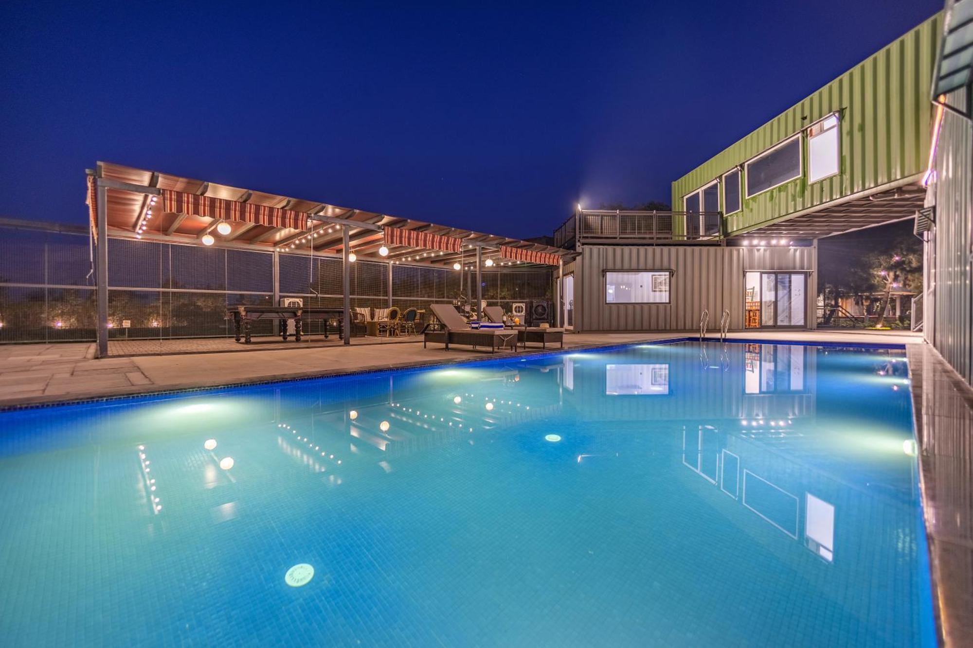 Elivaas Hidden Oasis 4Bhk With Pool, Mud House & Container House Villa Dhauj Buitenkant foto