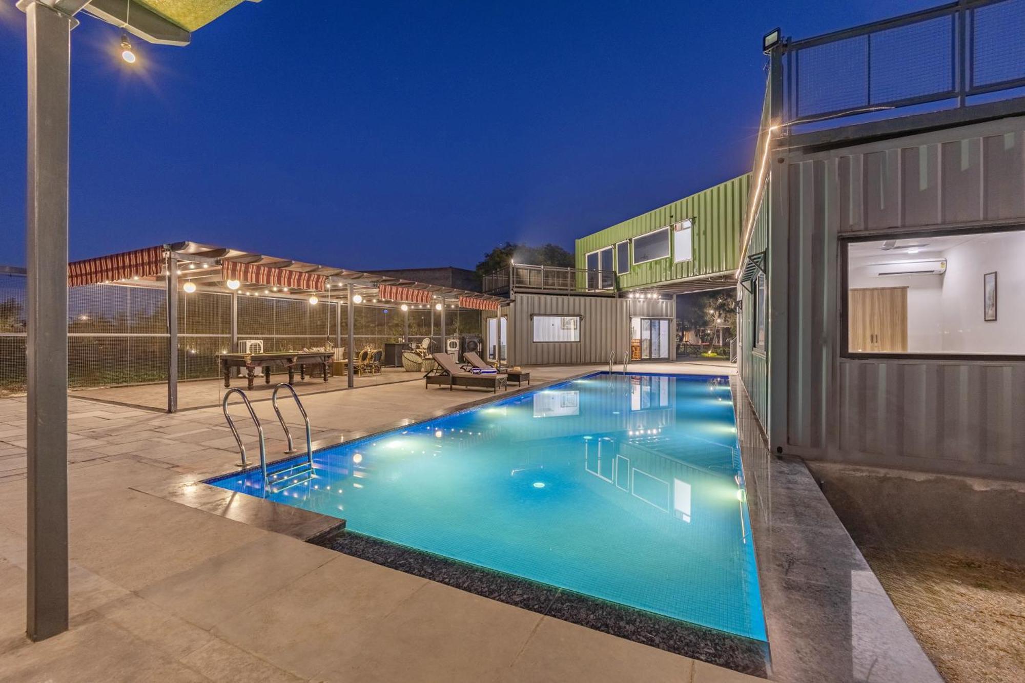 Elivaas Hidden Oasis 4Bhk With Pool, Mud House & Container House Villa Dhauj Buitenkant foto