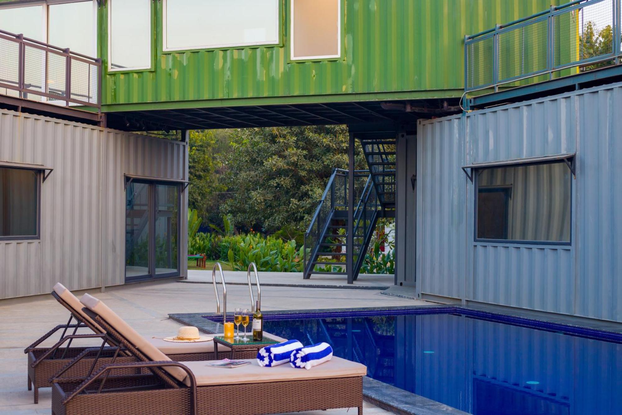 Elivaas Hidden Oasis 4Bhk With Pool, Mud House & Container House Villa Dhauj Buitenkant foto