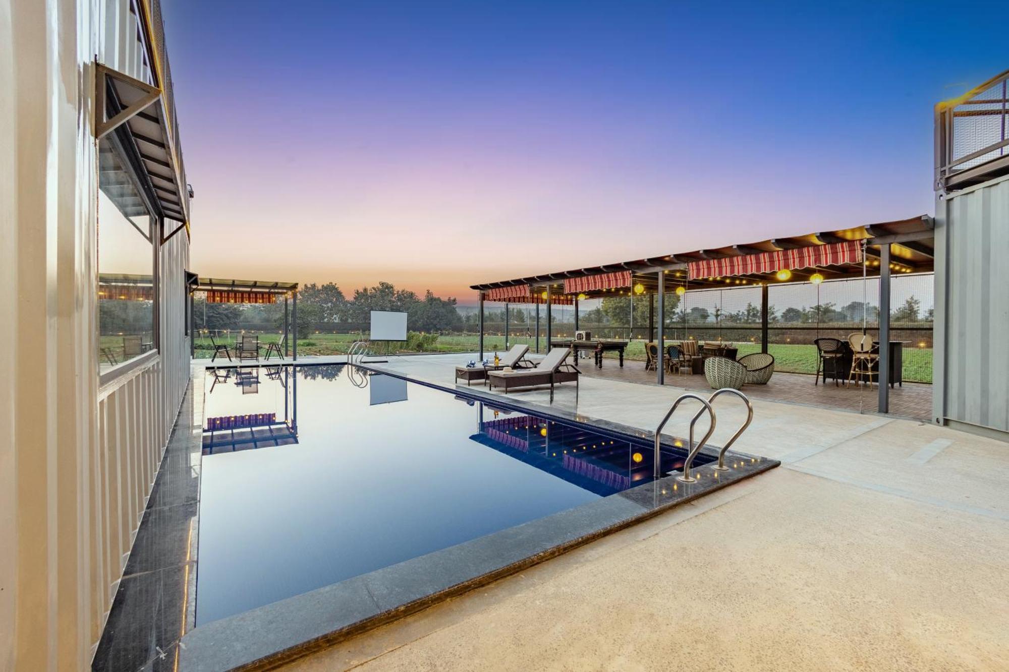 Elivaas Hidden Oasis 4Bhk With Pool, Mud House & Container House Villa Dhauj Buitenkant foto