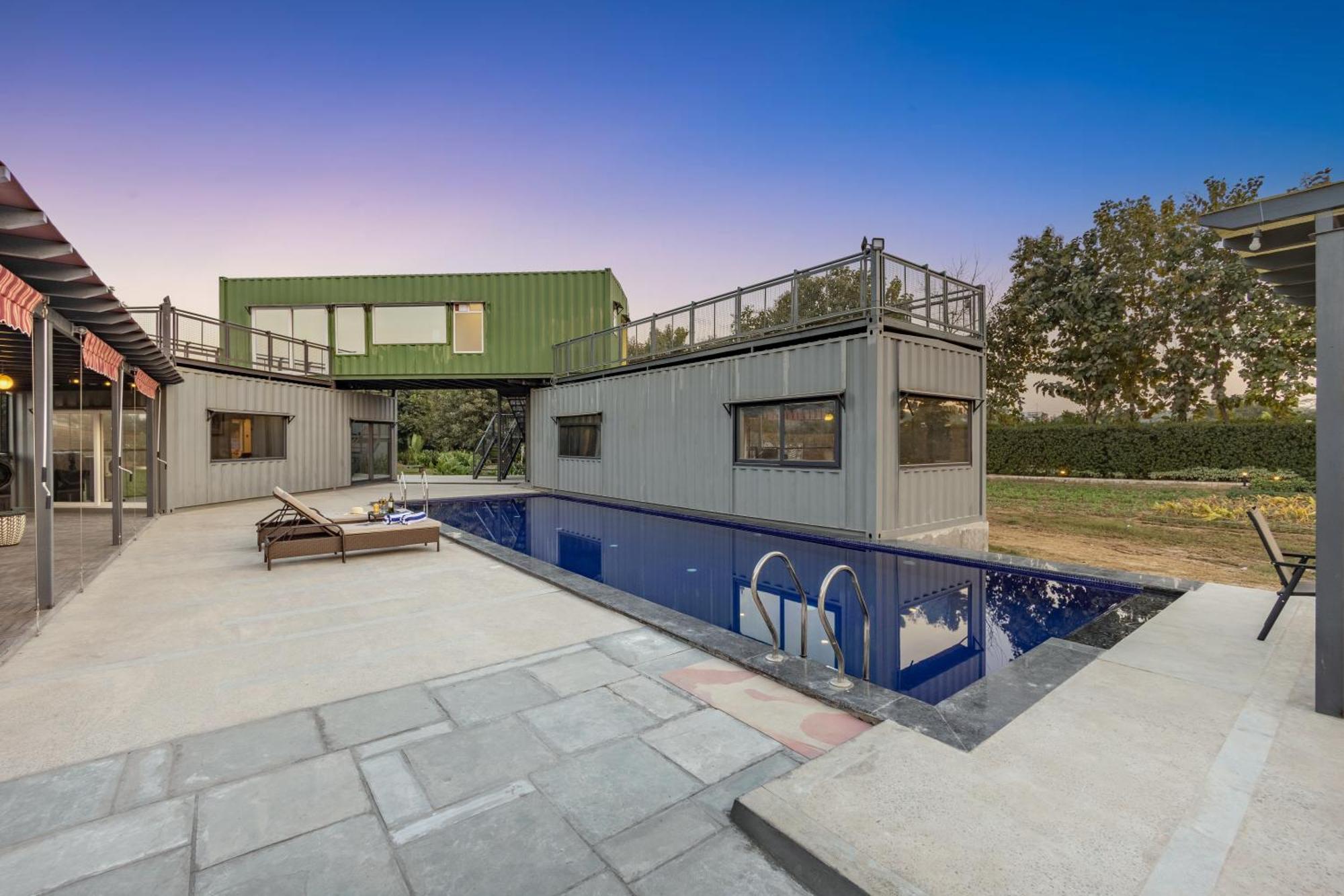 Elivaas Hidden Oasis 4Bhk With Pool, Mud House & Container House Villa Dhauj Buitenkant foto