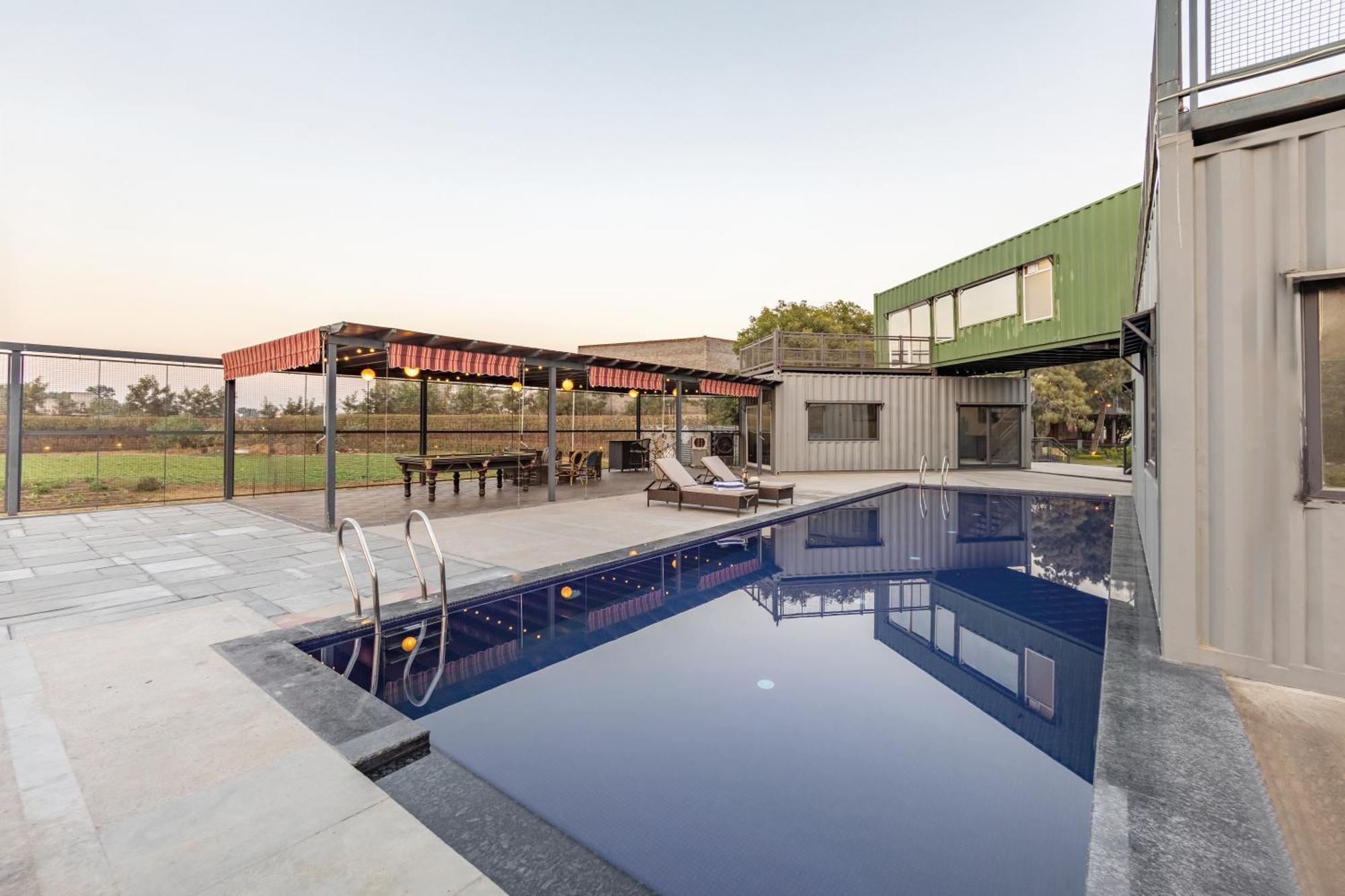 Elivaas Hidden Oasis 4Bhk With Pool, Mud House & Container House Villa Dhauj Buitenkant foto
