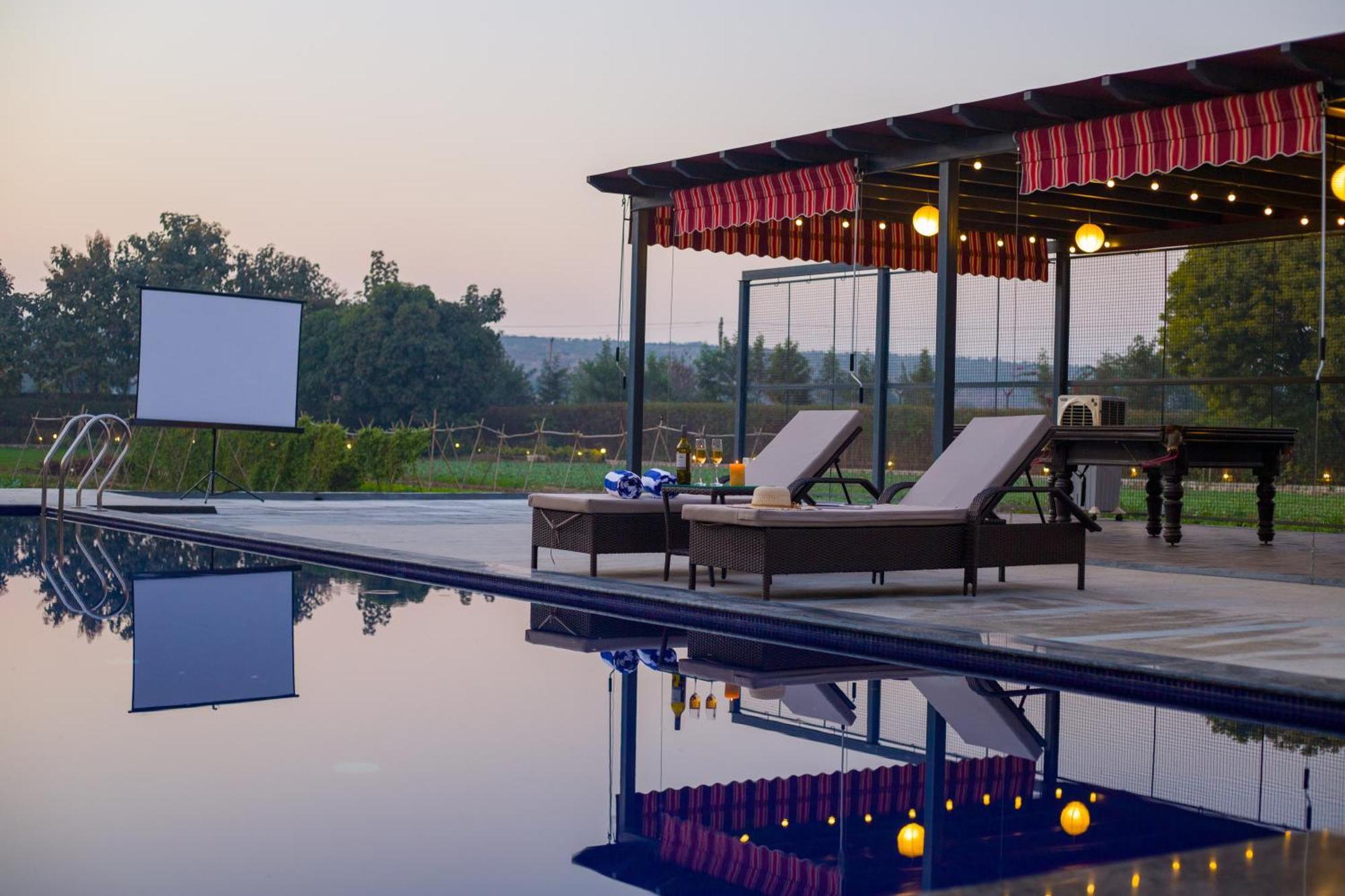 Elivaas Hidden Oasis 4Bhk With Pool, Mud House & Container House Villa Dhauj Buitenkant foto