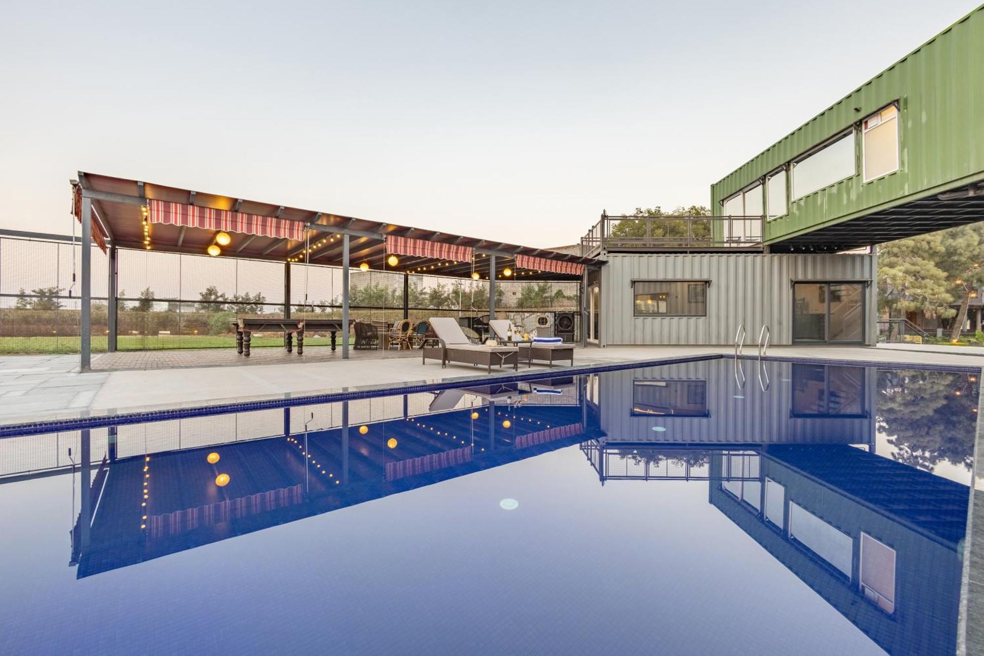 Elivaas Hidden Oasis 4Bhk With Pool, Mud House & Container House Villa Dhauj Buitenkant foto