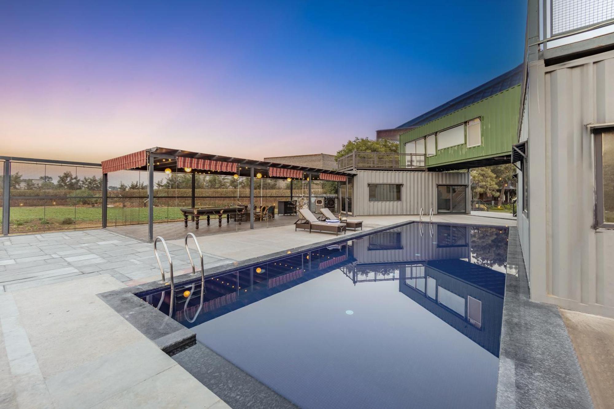 Elivaas Hidden Oasis 4Bhk With Pool, Mud House & Container House Villa Dhauj Buitenkant foto